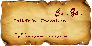 Csikány Zseraldin névjegykártya